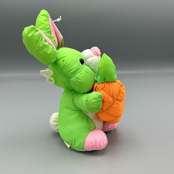 DanDee Soft Expressions Green Rabbit Plush Parachute Fabric Orange Carrot Easter - Picture 2 of 10